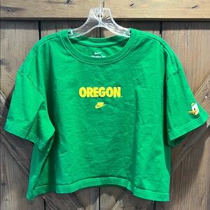 Nike Women’s Green Oregon Ducks Short Sleeve crop top Tee Size Xl